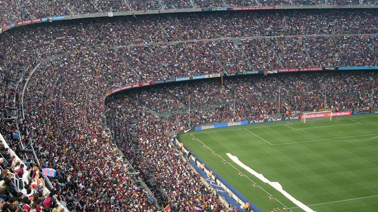 A wide view of a football stadium before kickoff during 2026 FIFA World Cup qualifying